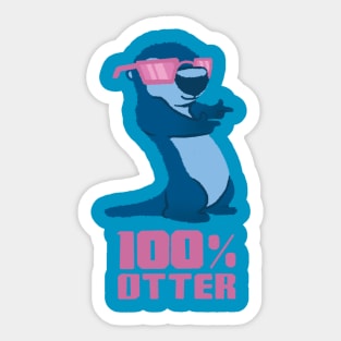 100% Otter Blue Sticker